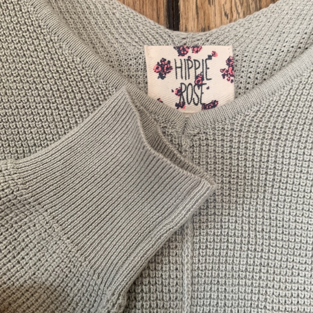 Hippie Rose V-Neck Sweater | Color: Mint| Size: XS